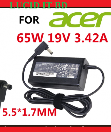 Original 19V 3.42A 65W AC Adapter Charger for Acer Aspire 5315 5630 5735 5920 5535 5738 6920 7520 PA-1650-86 S3 E15 power supply