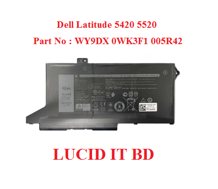 New WY9DX 0WK3F1 005R42 Laptop Battery for Dell Latitude 5420 5520