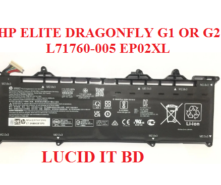 HP EP02XL LAPTOP BATTERY FOR HP ELITE DRAGONFLY G1 OR G2 L71760-005 SERIES