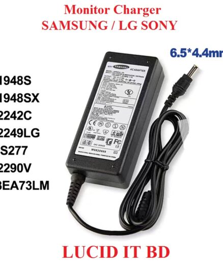 Samsung Monitor 19V plus AC/DC 6.5*4.4mm Adapter for Samsung SJ55W LS34J550WQNXZA S34J550WQR U32J590 U32R590 U28R550UQR Samsung Odyssey LS24AG320NUXXU LS27AG550EUXXU Gaming Monitor Display Charger