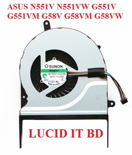 CPU Cooling Fan For ASUS N551V N551VW G551 G551V G551VM G58V G58VM G58VW Laptop
