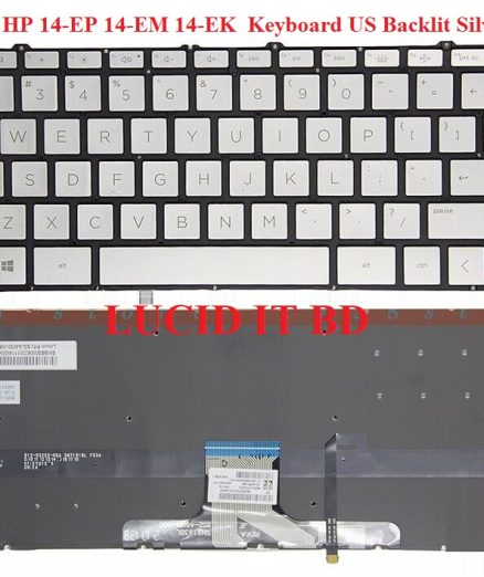 New HP 14-EP 14-EM 14-EK TPN-I141 TPN-I142 Laptop Keyboard US Backlit Silver