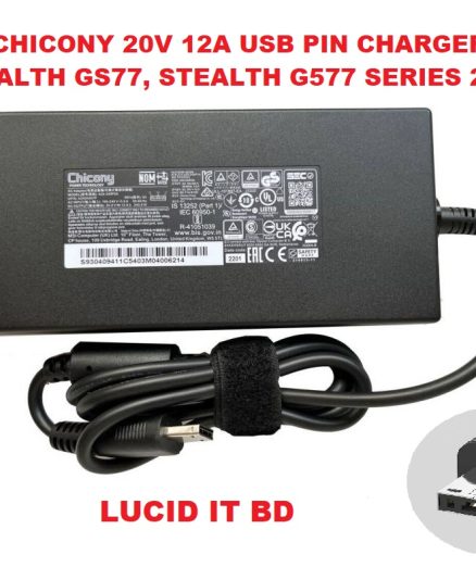 20V 12A 240W AC Power Adaptor For MSI Stealth 16 Studio A13VG-201US USB Charger