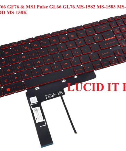 Backlit Keyboard for MSI Katana GF66 GF76 & MSI Pulse GL66 GL76 MS-1582 MS-1583 MS-17L1 MS-17H3 & Bravo 15 B5DD MS-158K Series Game Laptop with Red Backlit Letters US Layout