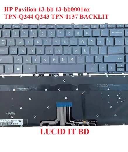 New For HP Pavilion 13-bb 13-bb0001nx TPN-Q244 Q243 TPN-I137 Keyboard US BACKLIT Black