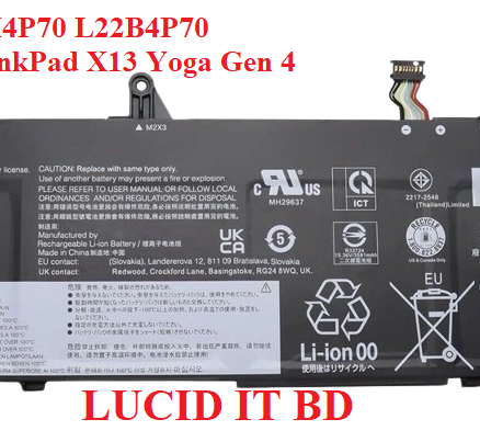 New Original L22M4P70 L22B4P70 54.7Wh Battery for Lenovo ThinkPad X13 Yoga Gen 4