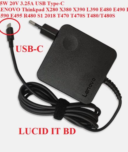 New Genuine square Lenovo Laptop Charger 65W Watt 20V 3.25A USB Type-C AC Adapter Power Cord ADLX65YDC2A FOR LENOVO Thinkpad X280 X380 X390 L390 E480 E490 E580 E590 E495 R480 S1 2018 T470 T470S T480/T480S