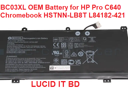 BC03XL Laptop Battery for HP Pro C640 Chromebook Series L84182-421 L84182-1C1 HSTNN-LB8T Chromebook X360 14C-CAO000