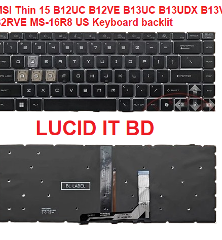 New For MSI Thin 15 B12UC B12VE B13UC B13UDX B13VE B2RVE MS-16R8 Keyboard US backlit