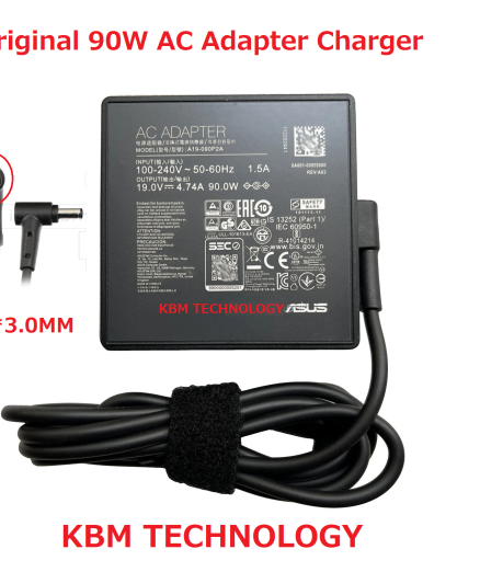 Original 90W AC Adapter Charger For ASUS Vivobook 16X M1603 M1603QA M1603QA-R751- KBM TECHNOLOGY
